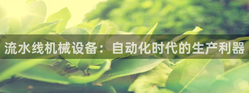 金年会黑不黑：流水线机械设备：自动化时代的生产利器