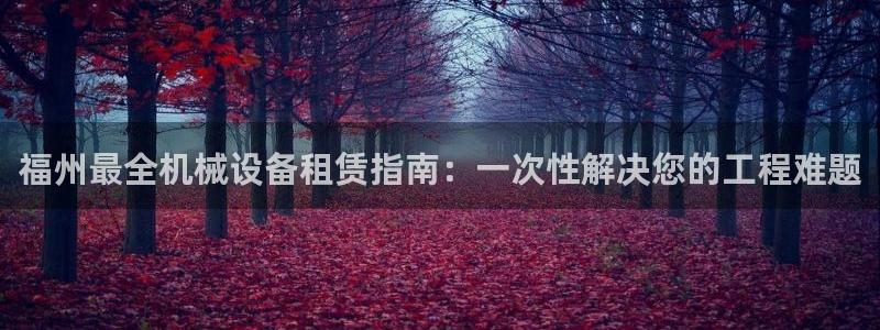 金年会下载安卓：福州最全机械设备租赁指南：一次性解决您的工程难题